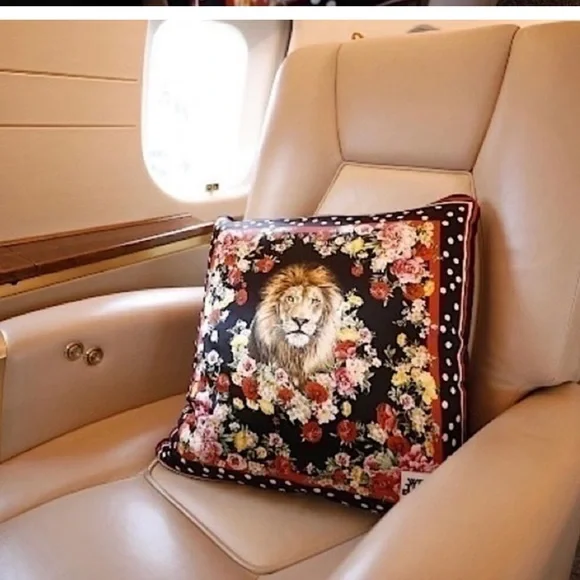 DOLCE & GABBANA FOR DJ KHALED NEW NWT LION FLORAL DOT ACCENT THROW PILLOW - Picture 13 of 13